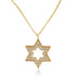 14k Solid Gold David Star CZ Pendant Necklace - JCarat