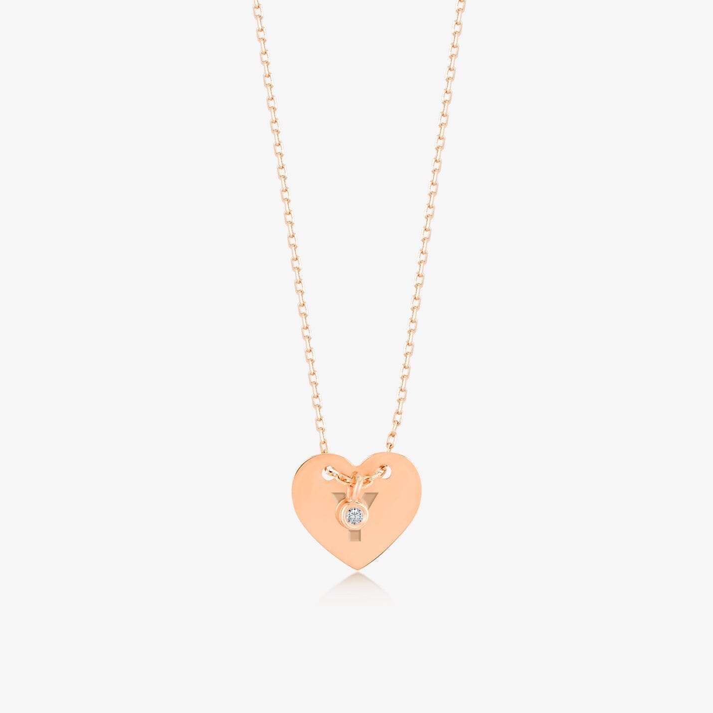 Diamond Custom Heart Necklace in 14k Solid Gold - JCarat