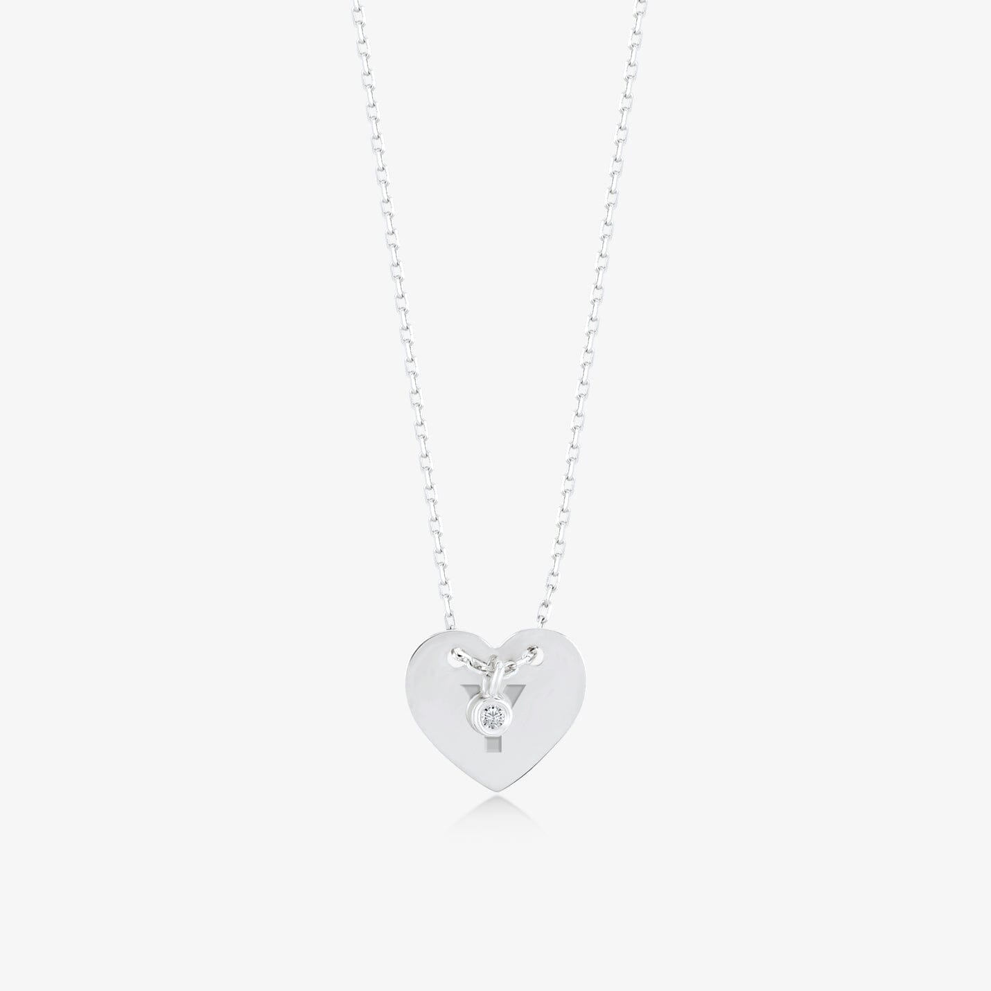 Diamond Custom Heart Necklace in 14k Solid Gold - JCarat