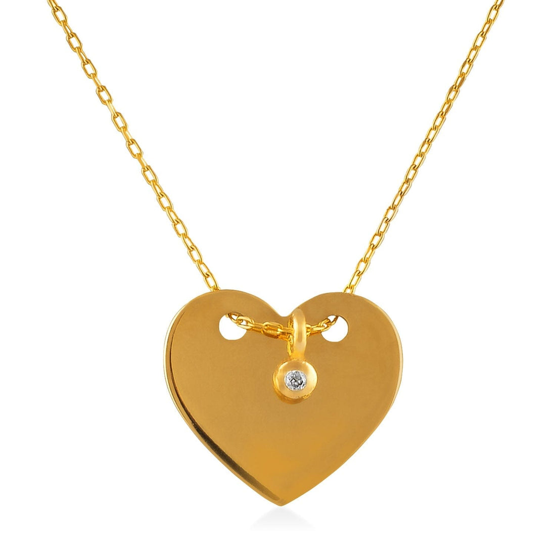 Diamond Custom Heart Necklace in 14k Solid Gold - JCarat