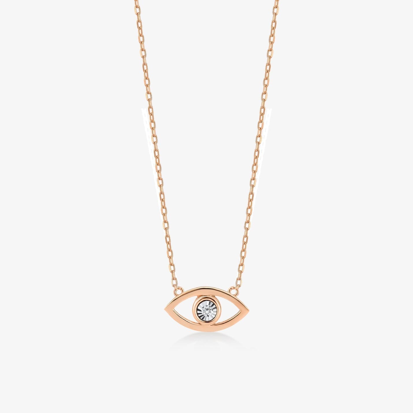 Diamond Eye Necklace in 14k Solid Gold - JCarat