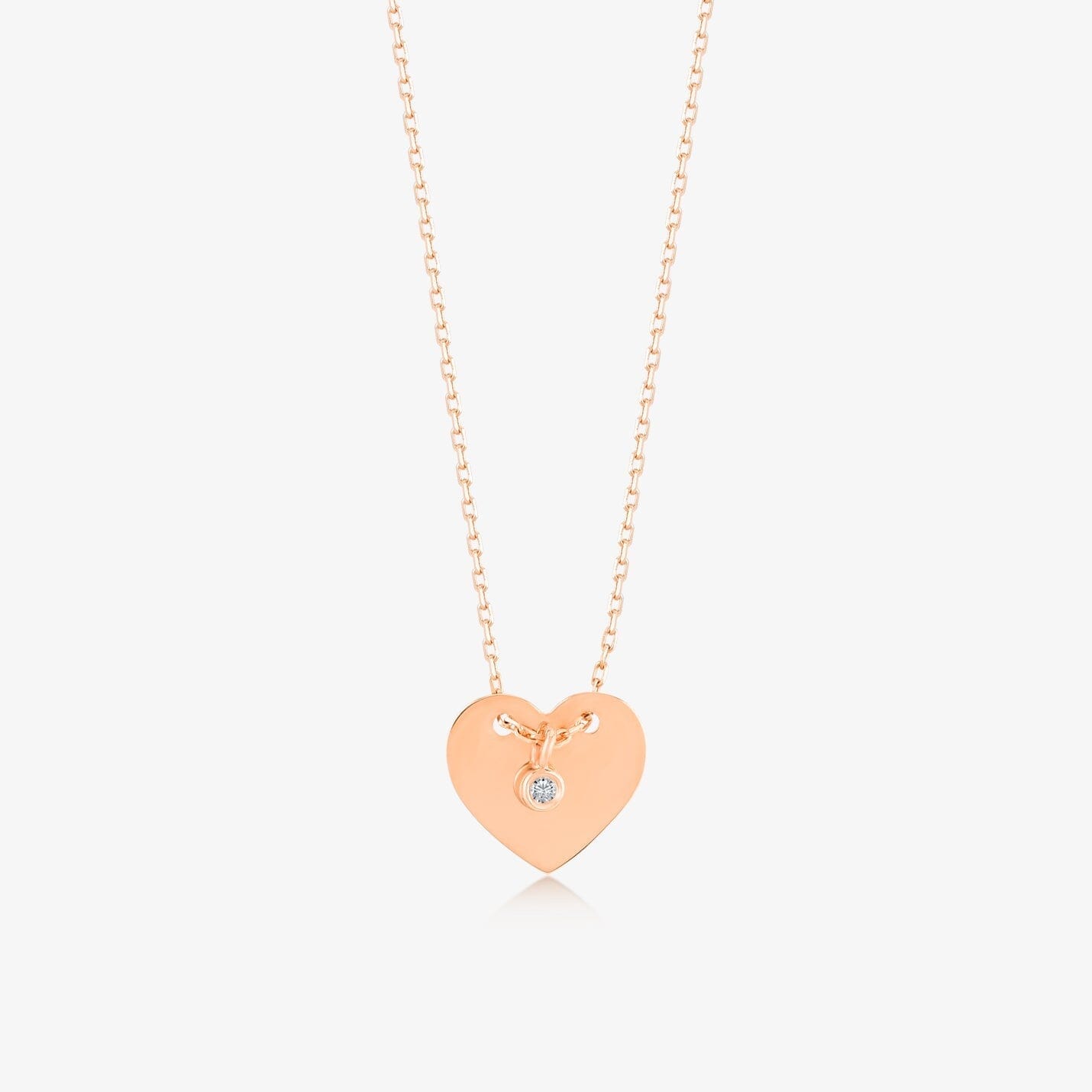 Diamond Heart Necklace in 14k Solid Gold - JCarat