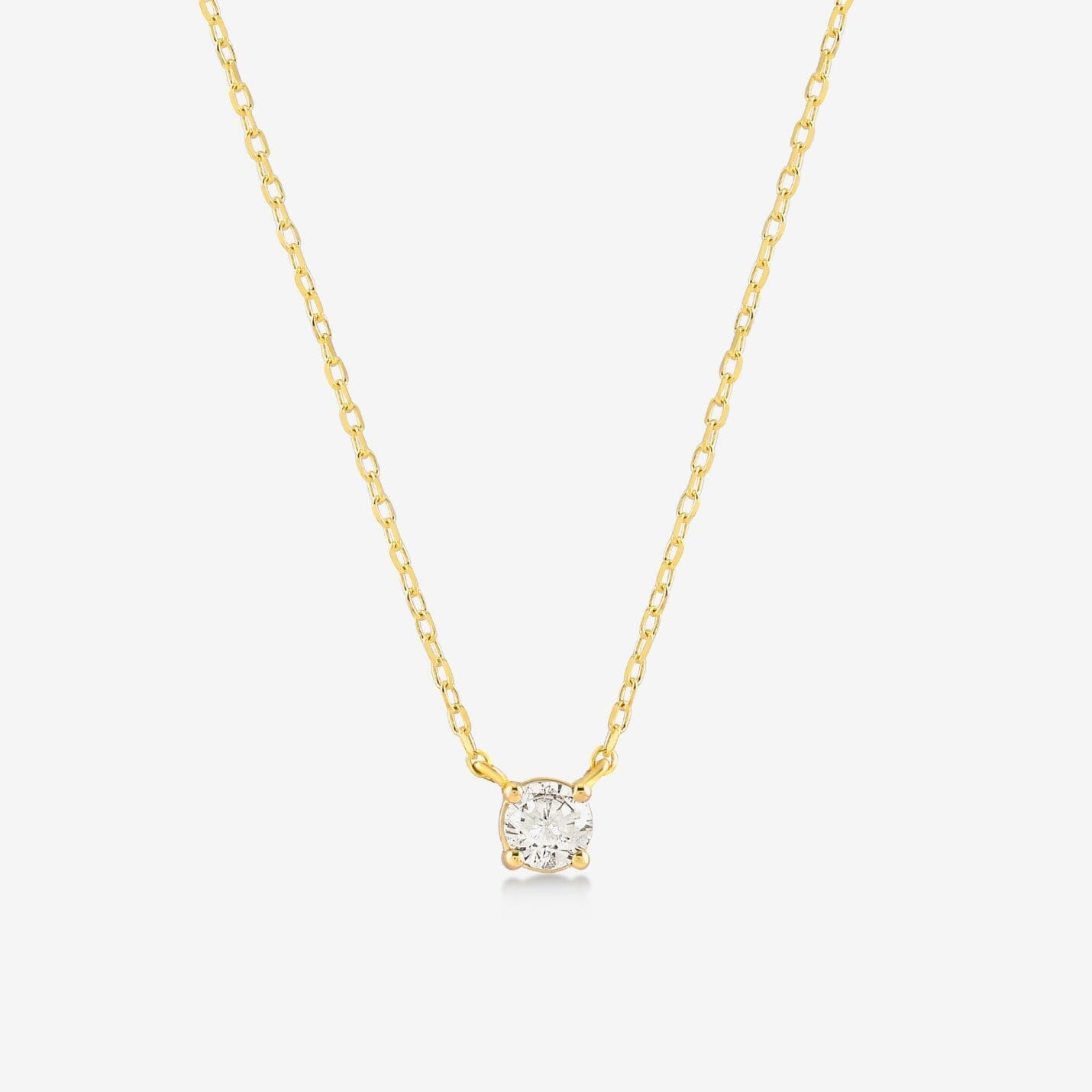 Diamond Square Solitaire Necklaces in 14k Solid Gold - JCarat