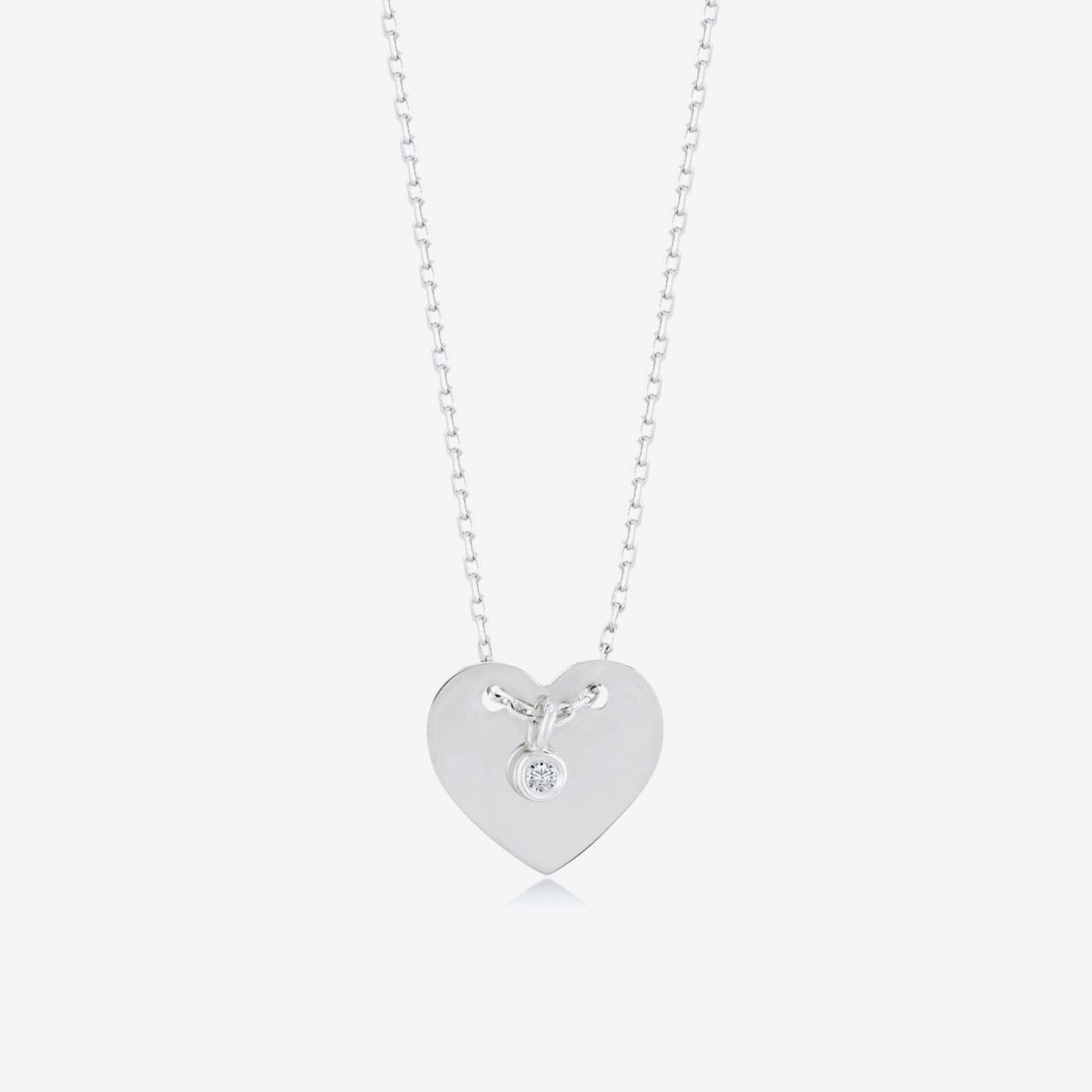 Collier coeur personnalisé en diamant en or massif 14 carats