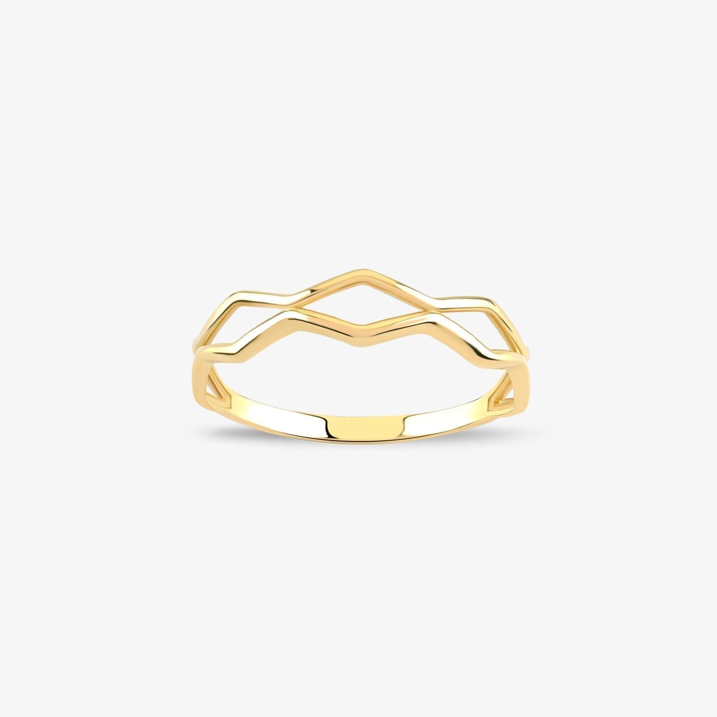 Anillo de cadena en oro sólido de 14 k