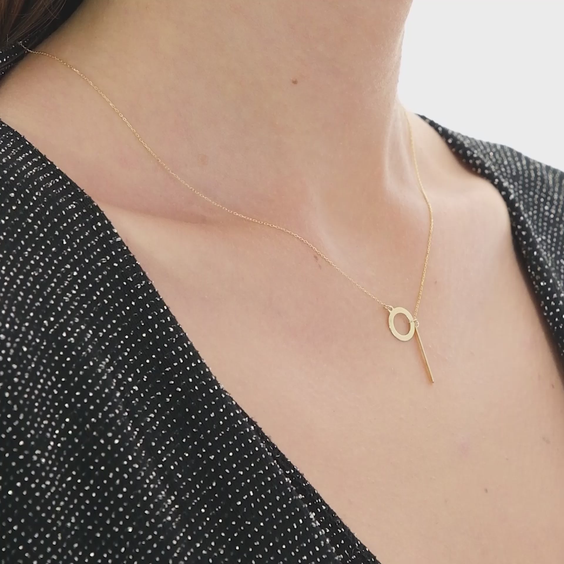 14k Gold Drop Long Trendy-Y Pendant