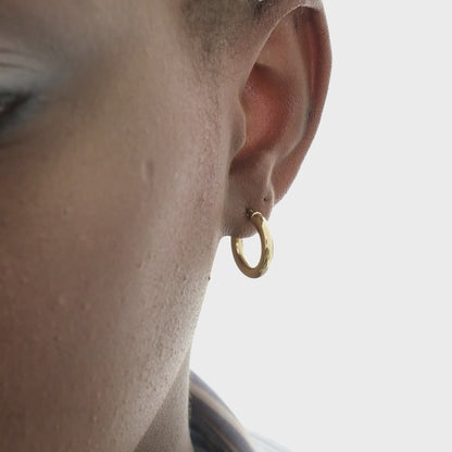 14k Solid Gold Classic Hoops Medium