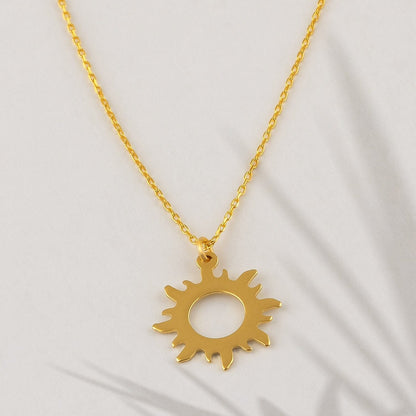 14k Gold Sunshine Pendant Necklace - JCarat