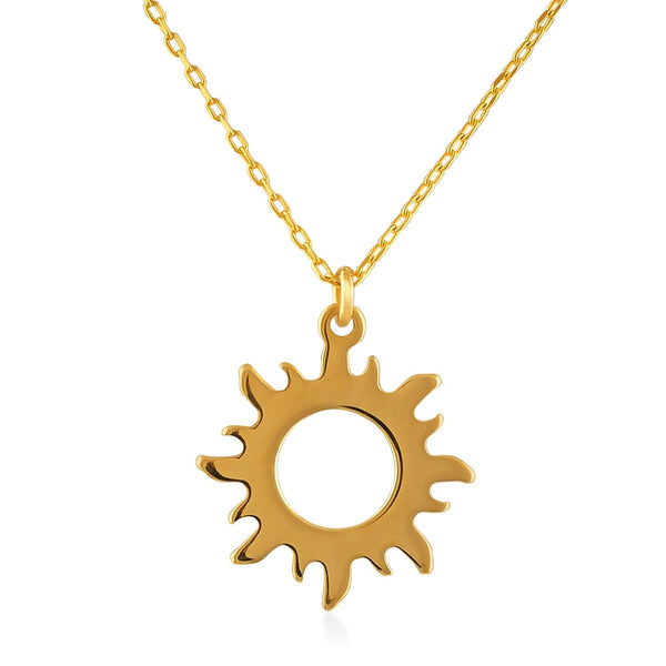Gelin Sun Necklace in 14K Solid Gold | 14K Yellow Gold Dainty Necklaces for  Women – Gelin Diamond