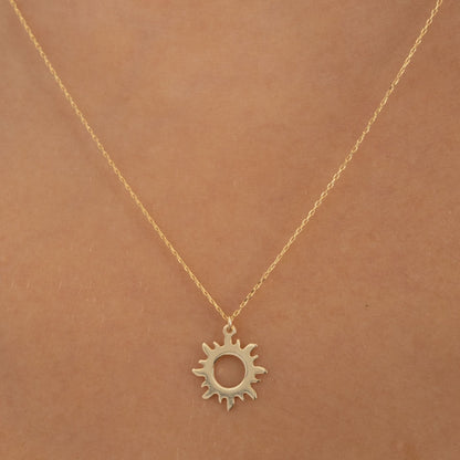 14k Gold Sunshine Pendant Necklace - JCarat