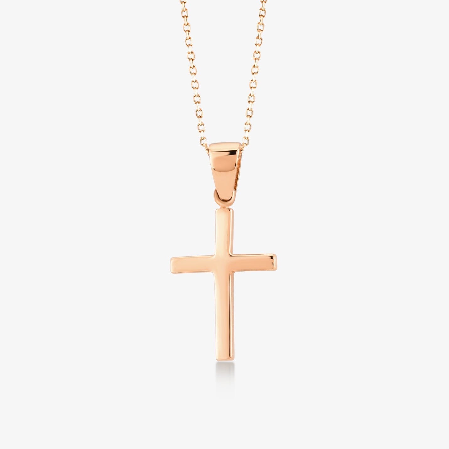 14k Solid Gold Cross Slip Pendant Necklace - JCarat