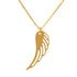 14k Solid Gold Diamond Angel Wing Pendant Necklace - JCarat