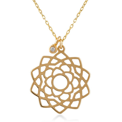 14k Solid Gold Diamond Chakra Pendant Necklace - JCarat