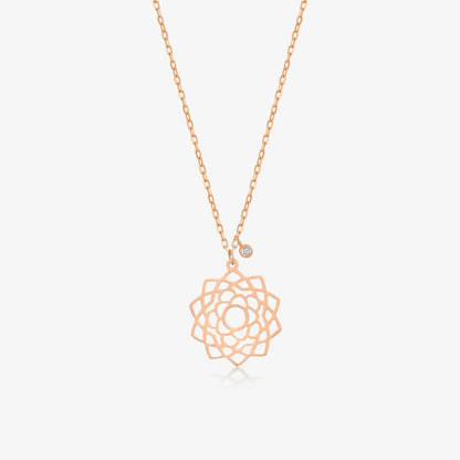 14k Solid Gold Diamond Chakra Pendant Necklace - JCarat