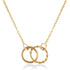 14k Solid Gold Double-Ring Pendant Necklace - JCarat