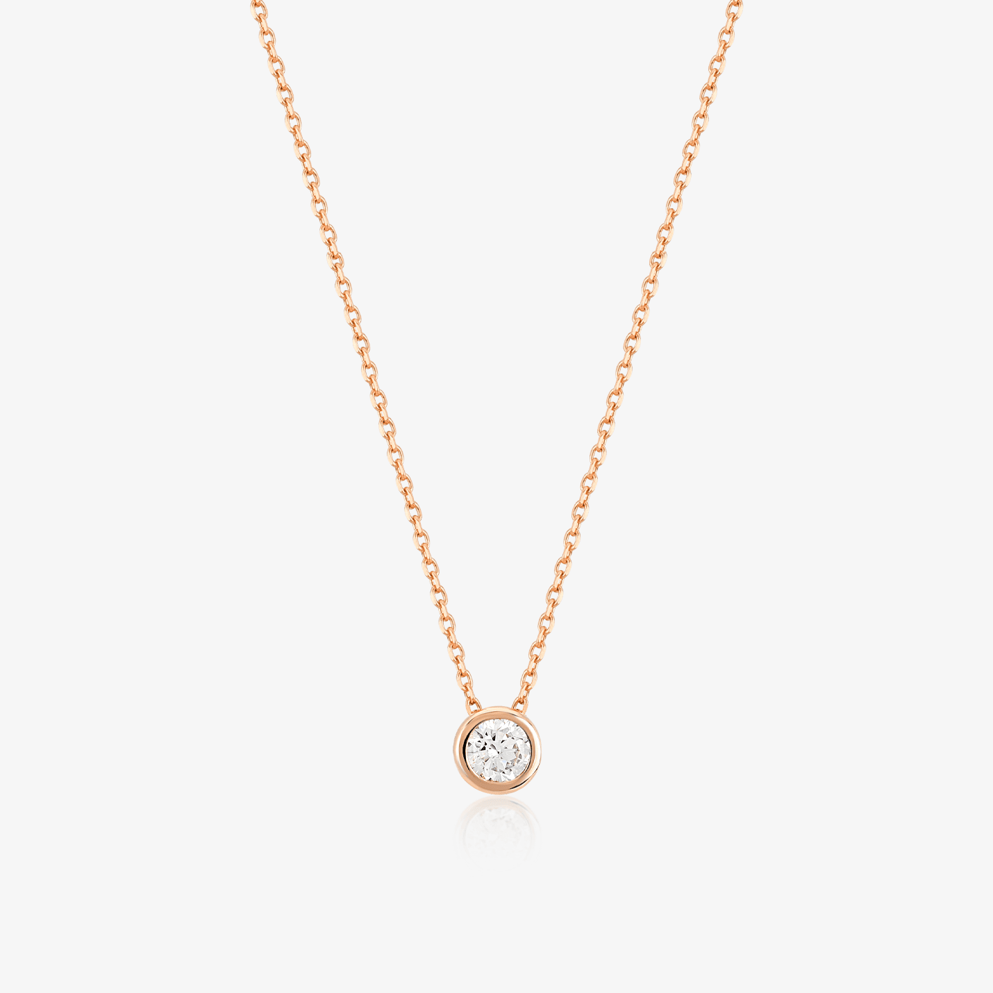 14k Solid Gold Minimal Dainty Floating CZ Pendant Necklace - JCarat