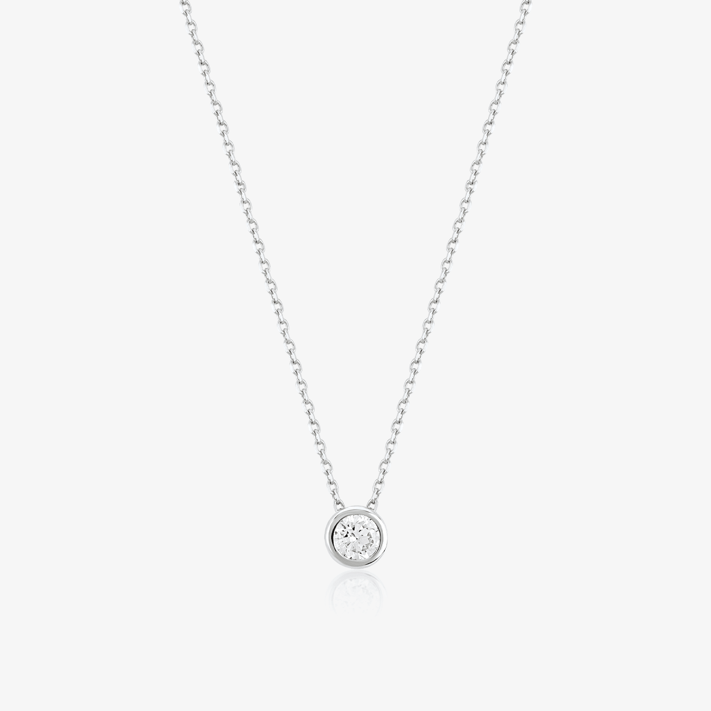 14k Solid Gold Minimal Dainty Floating CZ Pendant Necklace - JCarat