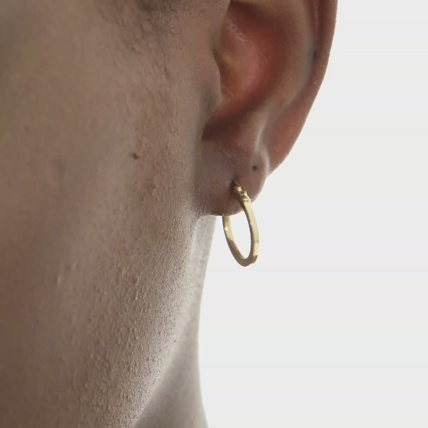 14k Solid Gold Classic Hoops Medium