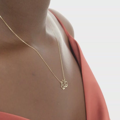 Collier Lotus en Or Massif 14k