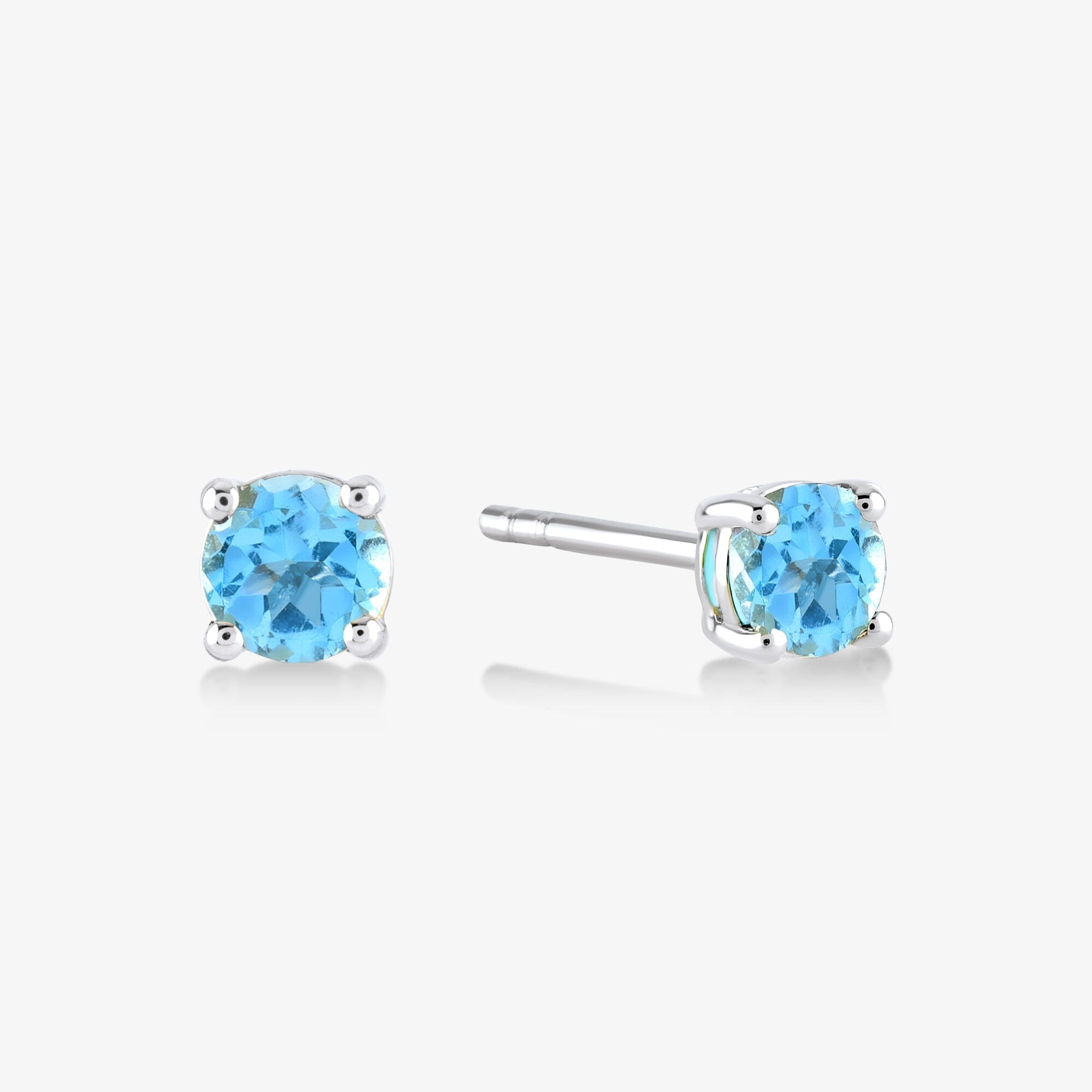 Blue Topaz Studs in 14k Solid Gold - JCarat