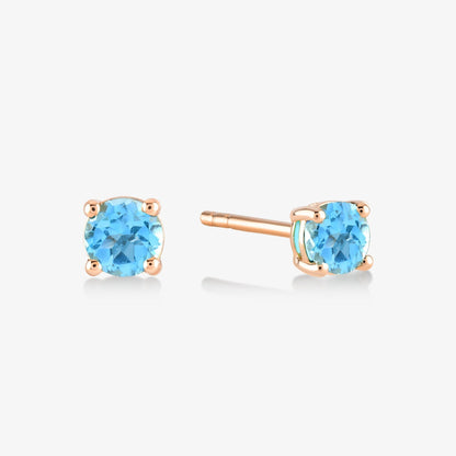 Blue Topaz Studs in 14k Solid Gold - JCarat