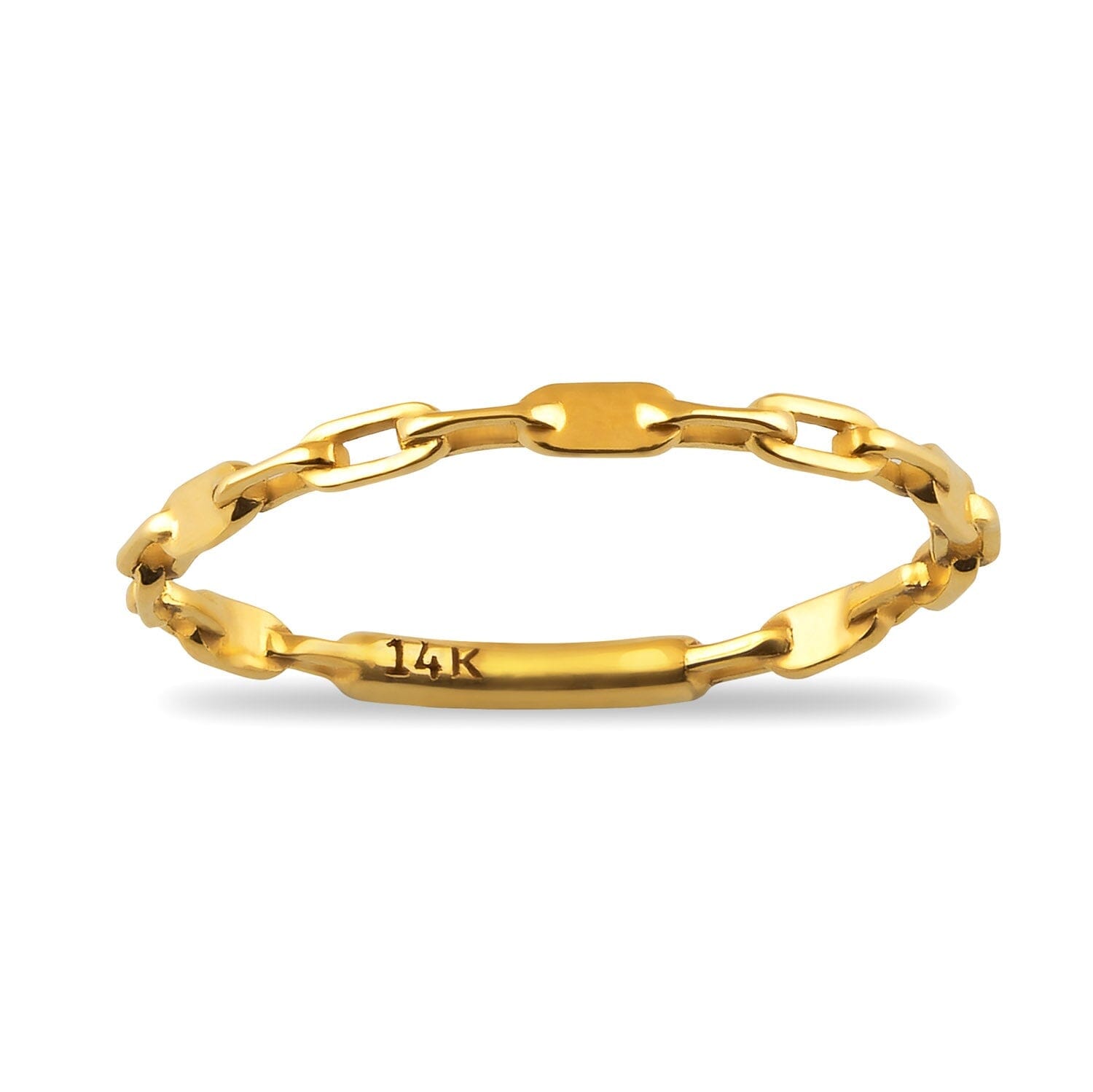 Chain Ring in 14k Solid Gold - JCarat