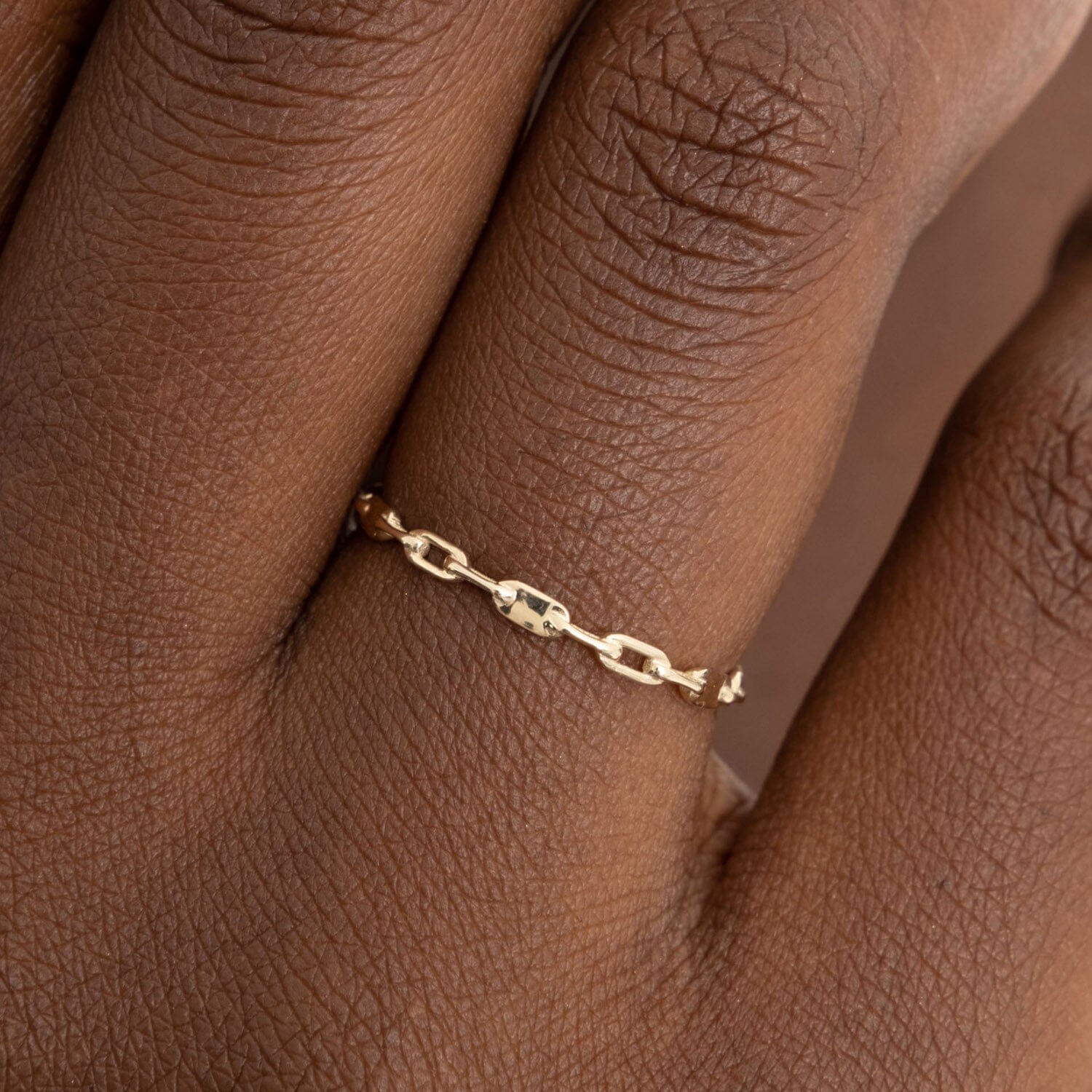 Chain Ring in 14k Solid Gold - JCarat