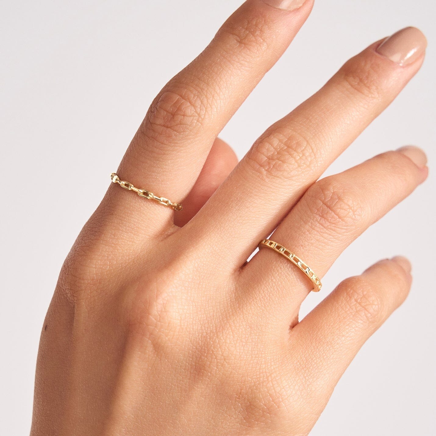 Chain Ring in 14k Solid Gold - JCarat