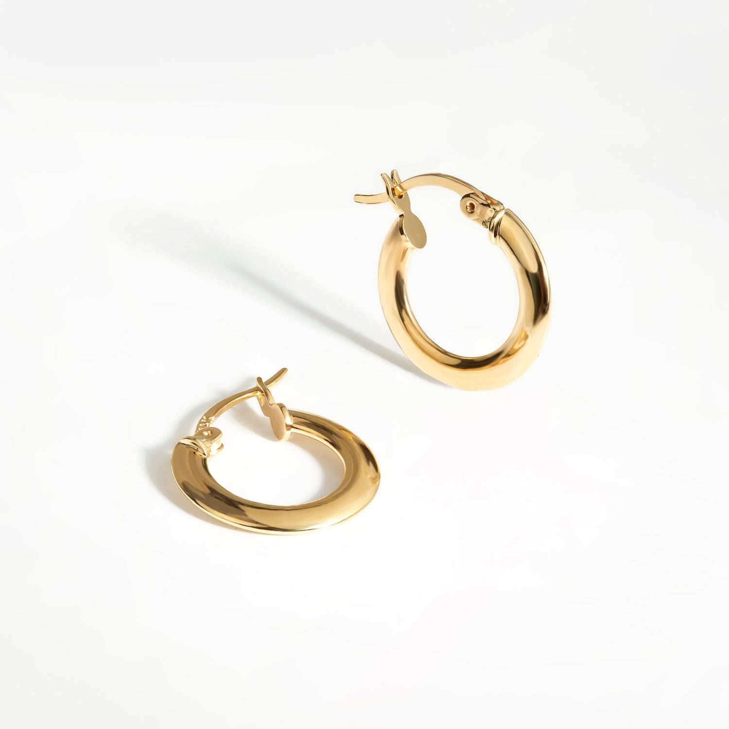 Circle Hoops in 14k Solid Gold - JCarat