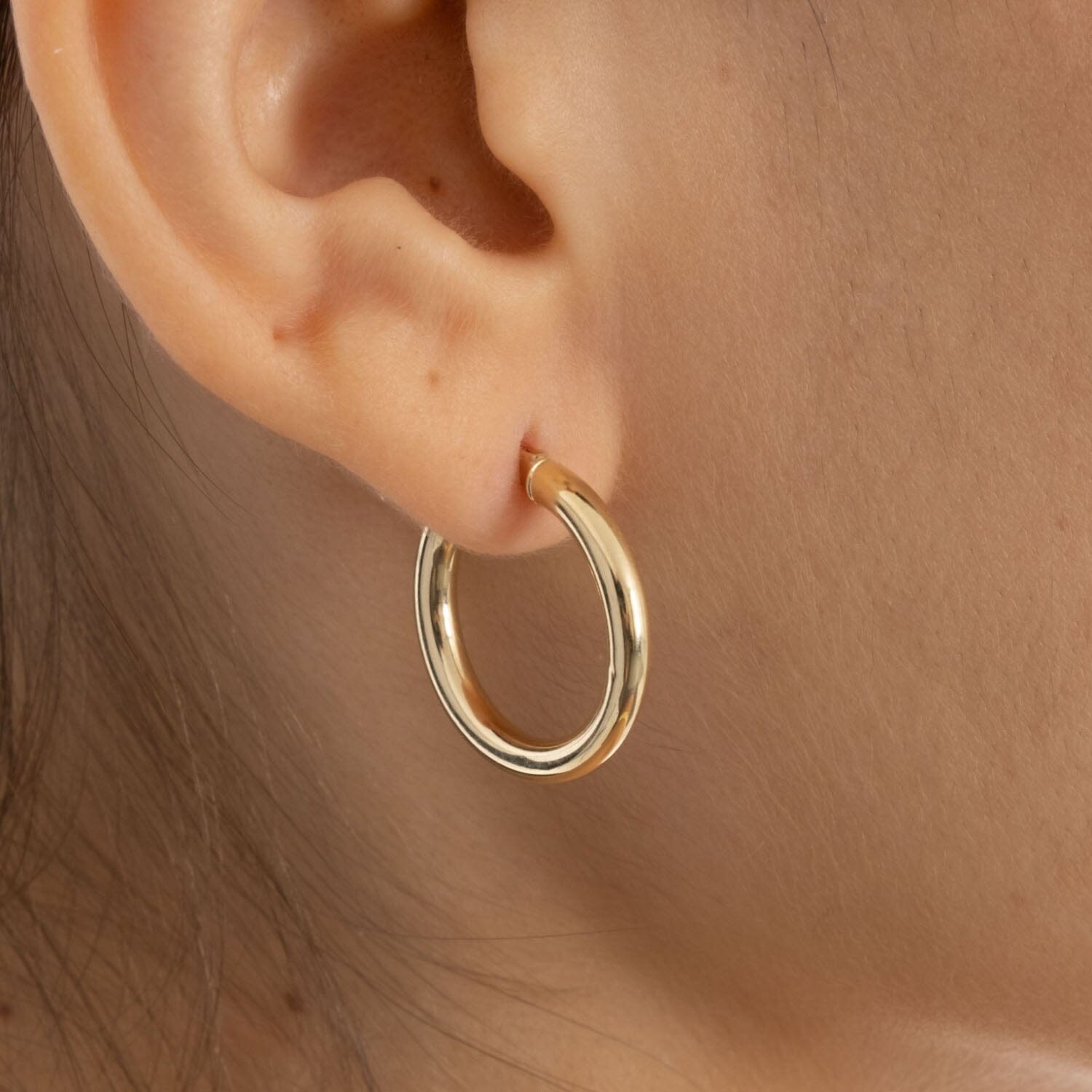 Classic Hoops in 14k Solid Gold - JCarat