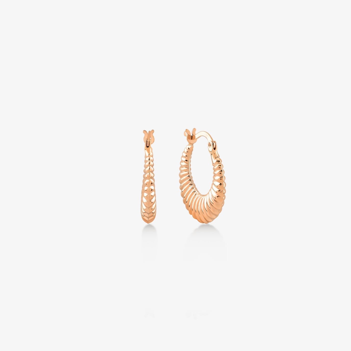 Croissant Hoops in 14k Solid Gold - JCarat