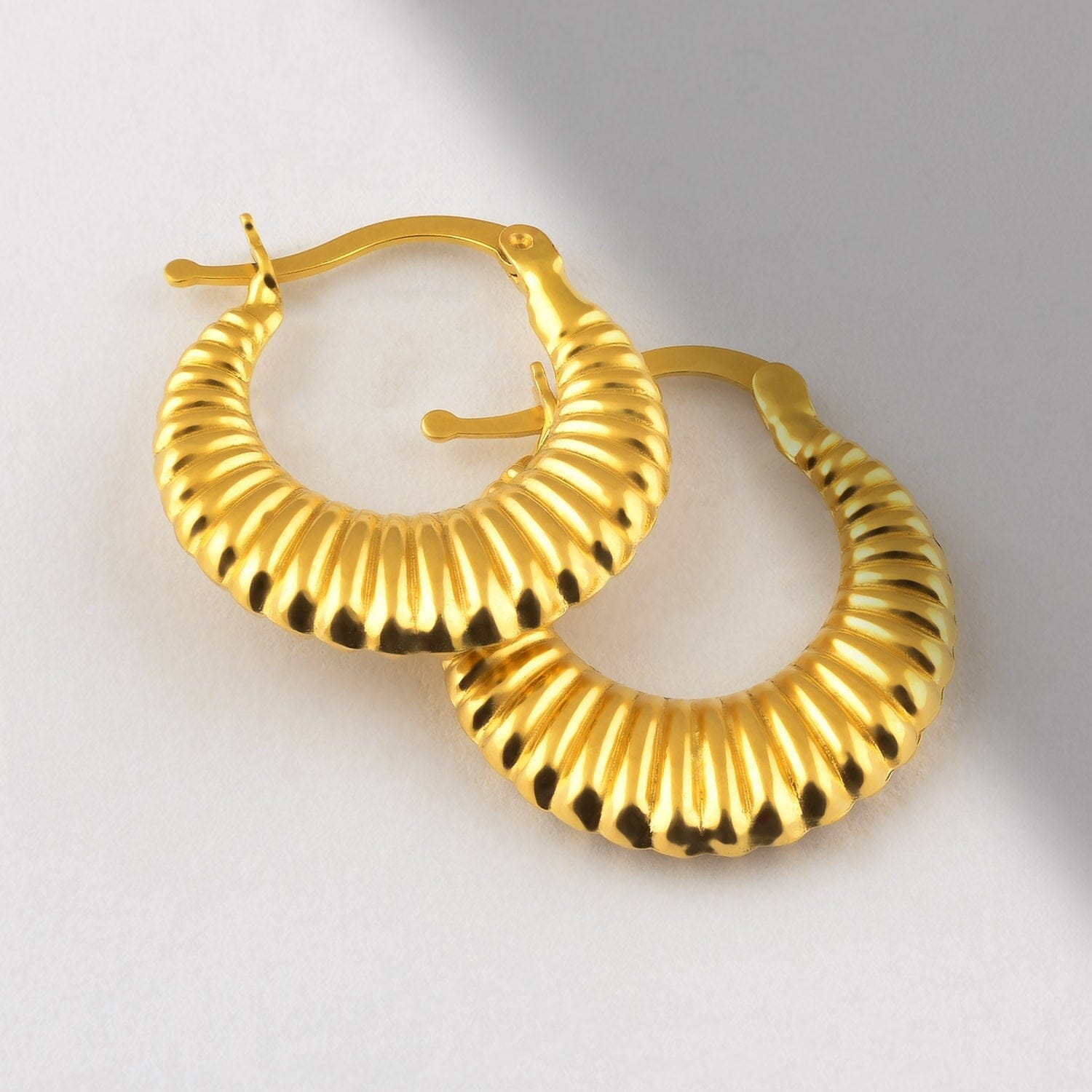 Croissant Hoops in 14k Solid Gold - JCarat