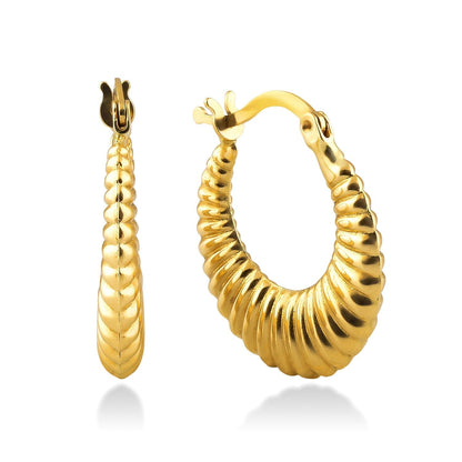 Croissant Hoops in 14k Solid Gold - JCarat