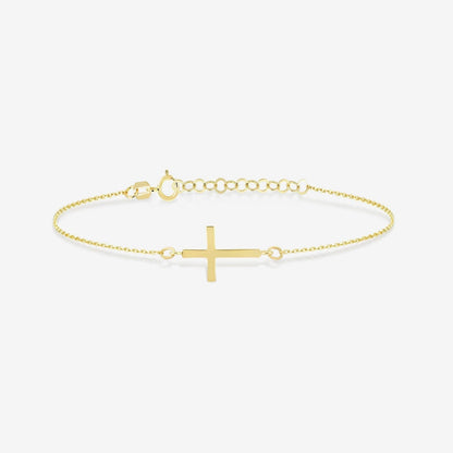 Cross Bracelet in 14k Solid Gold - JCarat