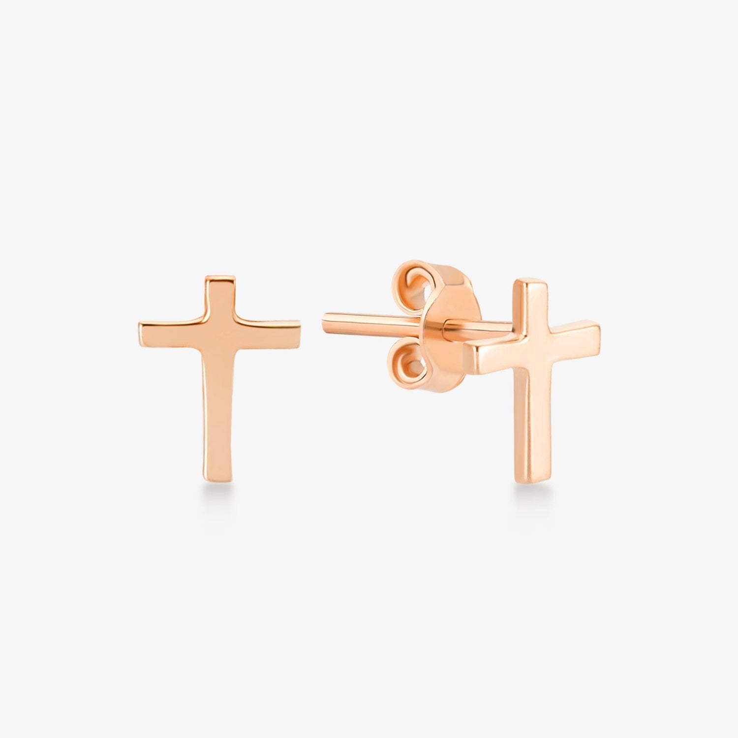 Cross Earrings in 14k Solid Gold - JCarat