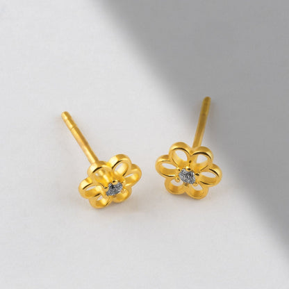 Daisy Earrings in 14k Solid Gold - JCarat