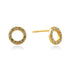 Diamond Circle Earrings in 14k Solid Gold - JCarat