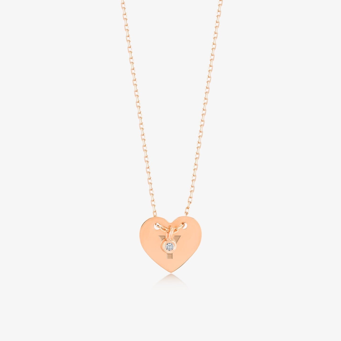 Diamond Custom Heart Necklace in 14k Solid Gold - JCarat