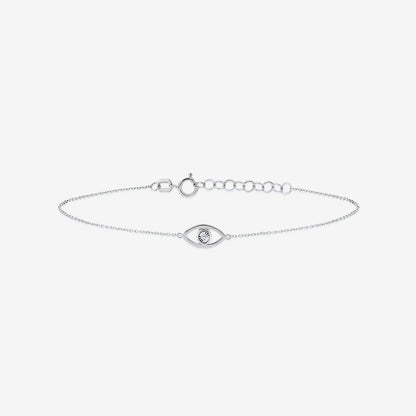 Diamond Evil Eye Bracelet in 14k Solid Gold - JCarat