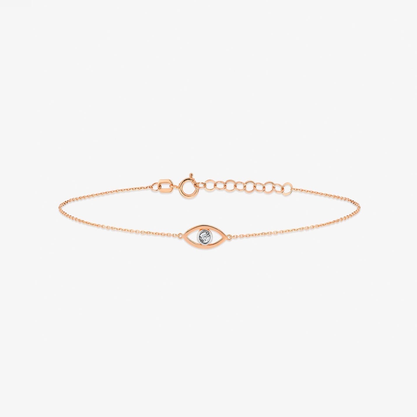 Diamond Evil Eye Bracelet in 14k Solid Gold - JCarat