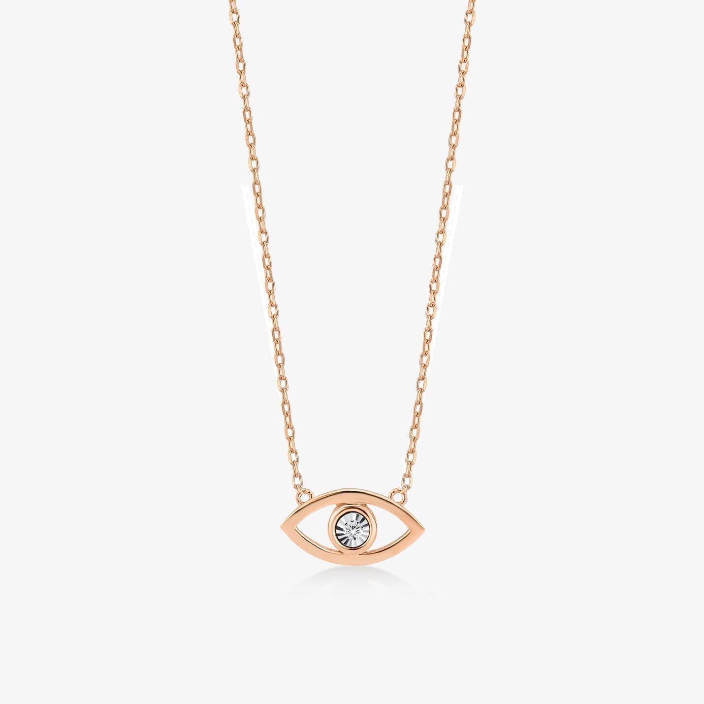 Diamond Eye Necklace in 14k Solid Gold - JCarat