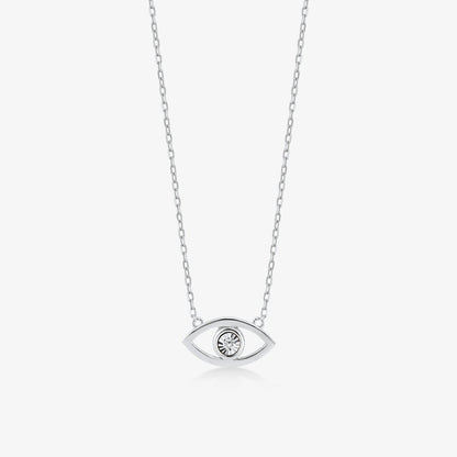 Diamond Eye Necklace in 14k Solid Gold - JCarat