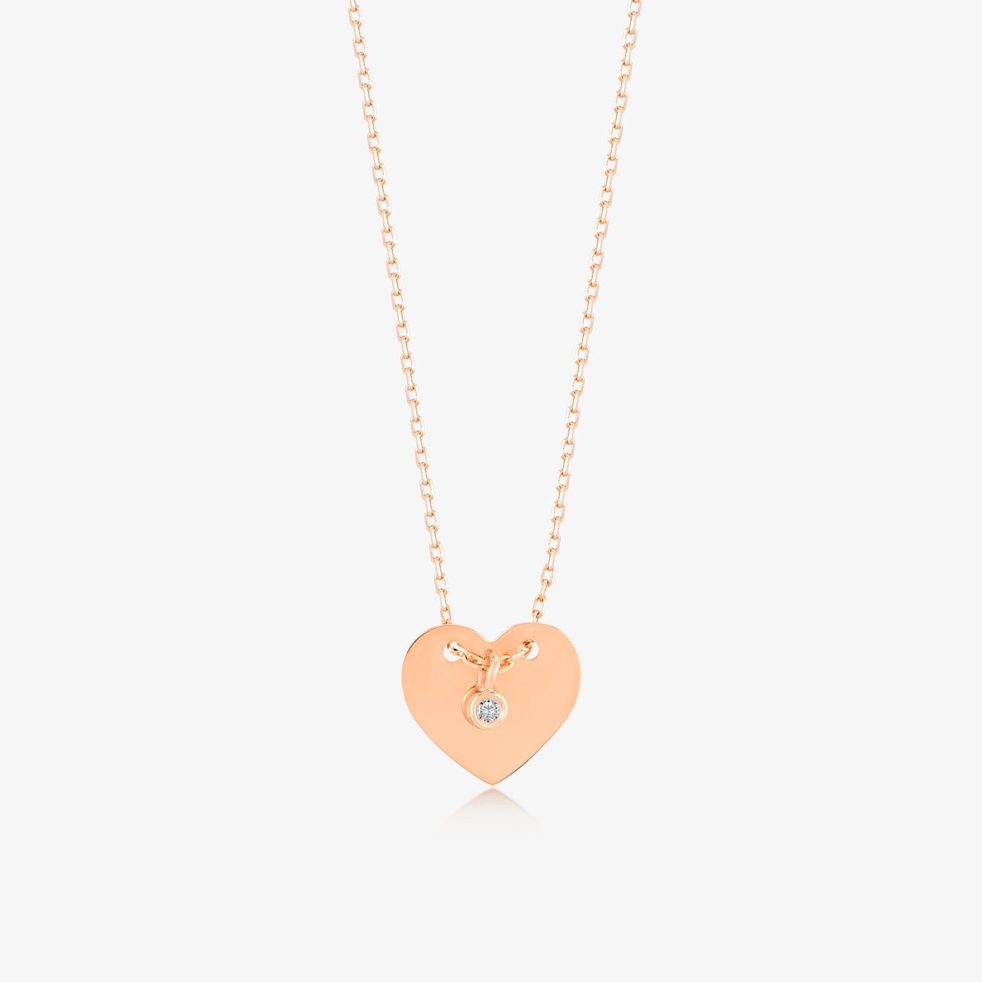 Diamond Heart Necklace in 14k Solid Gold - JCarat