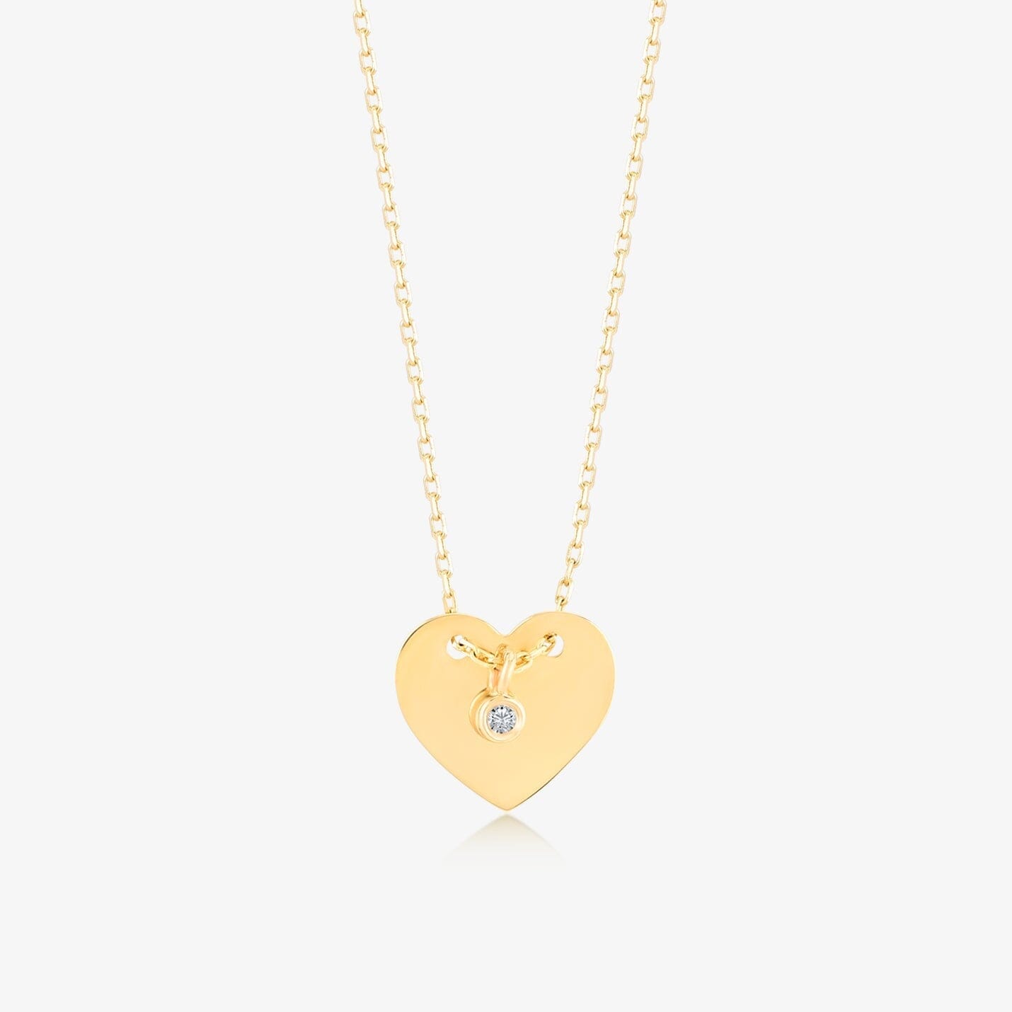 Diamond Heart Necklace in 14k Solid Gold - JCarat