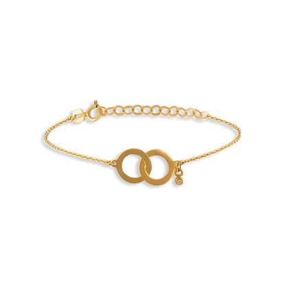 Diamond Interlocking Circle Bracelet in 14k Solid Gold - JCarat