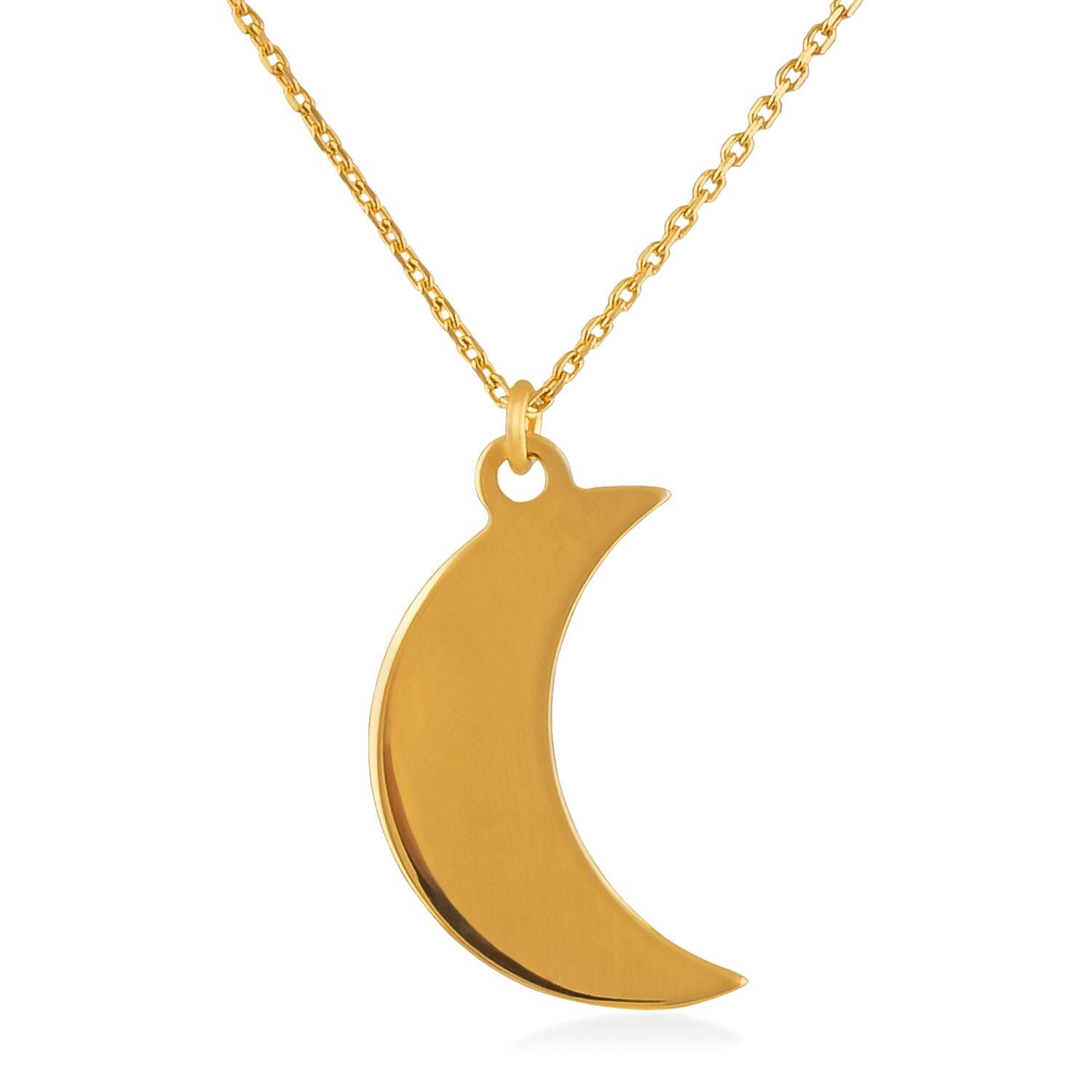 Diamond Moon Necklace in 14k Solid Gold - JCarat