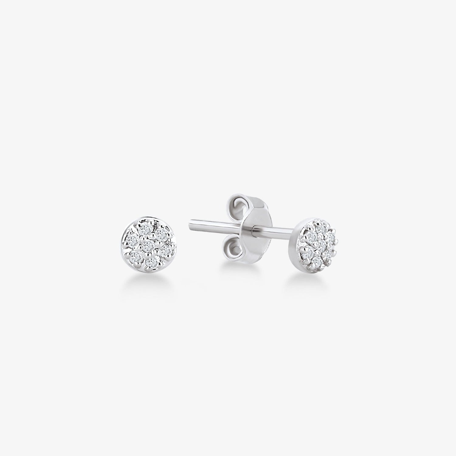 Diamond Pave Dot Earrings in 14k Solid Gold - JCarat