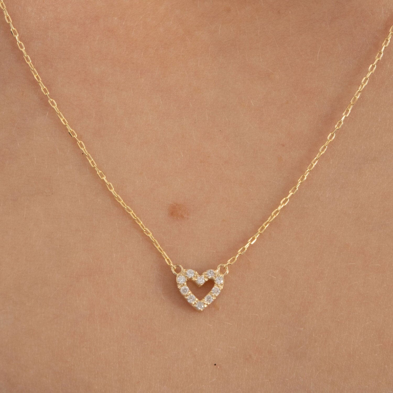 Small Diamond Heart Pendant