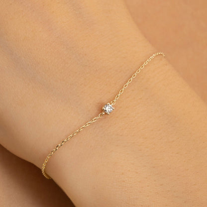 Diamond Solitaire Bracelets in 14k Solid Gold - JCarat