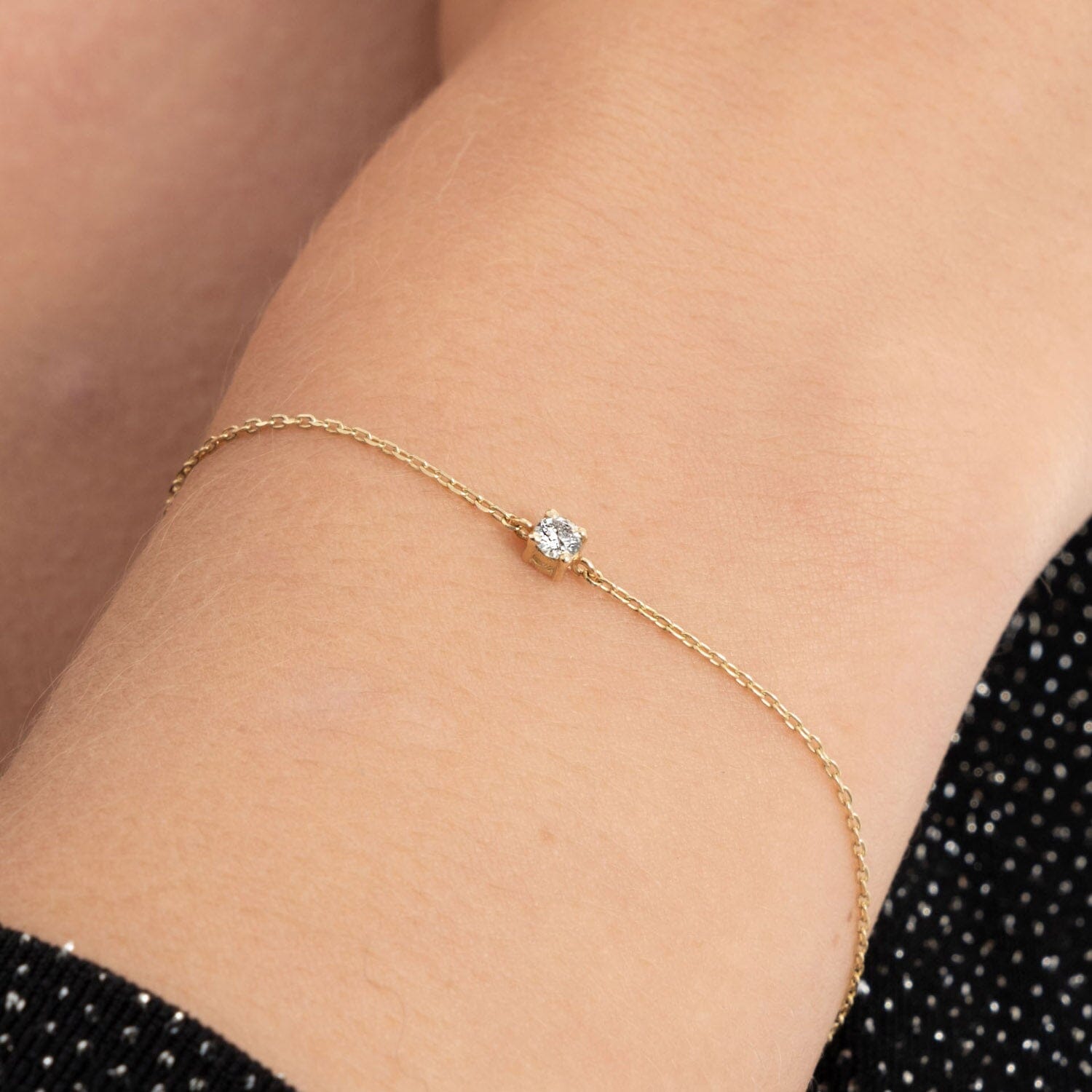 Diamond Solitaire Bracelets in 14k Solid Gold - JCarat